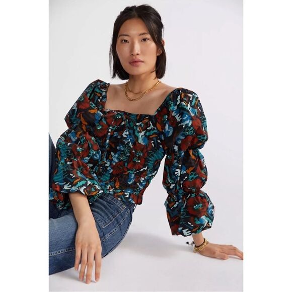 Anthropologie Porridge Tiered Poplin Blouse NEW Size Medium - Picture 2 of 10